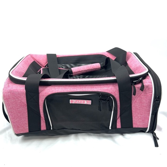 Petskd Pet Carrier, Pink & Black 17 x 13 x 9.5 Inches. Airline Approved - Picture 2 of 13